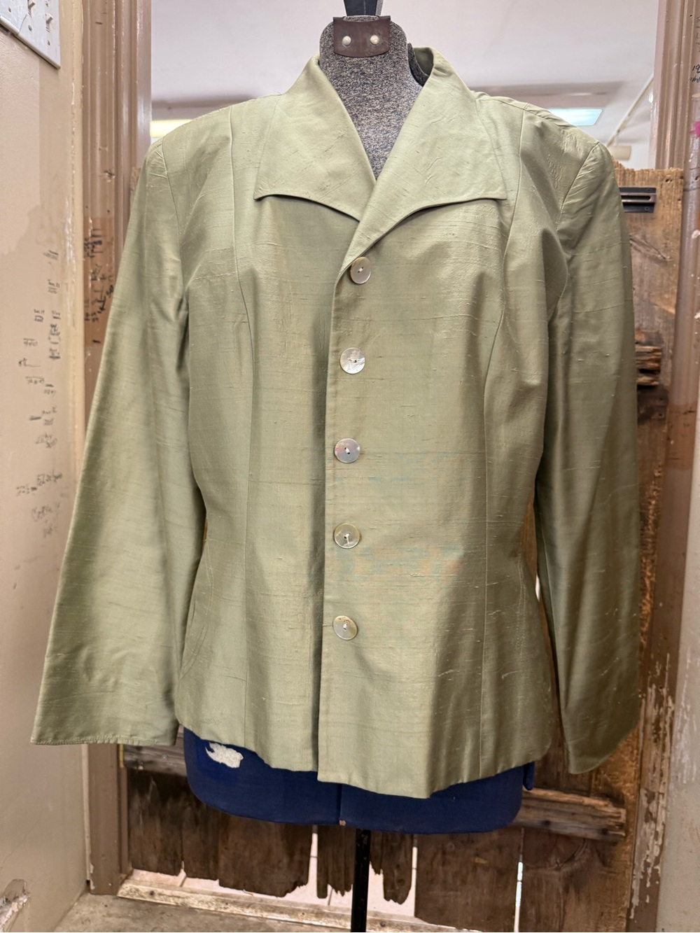 Women's Sage Green Single-Breasted Blazer